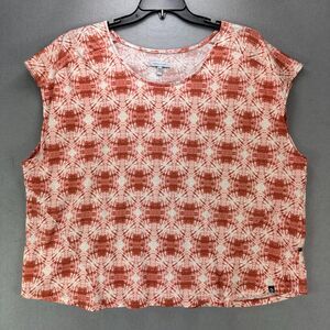 Ocean + Coast Top Women's 3X Plus Rust Geometric Print Tee Shirt